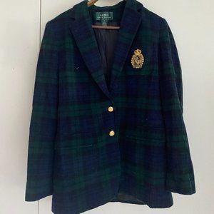 Plaid Lauren Ralph Lauren Blazer with Gold Crest